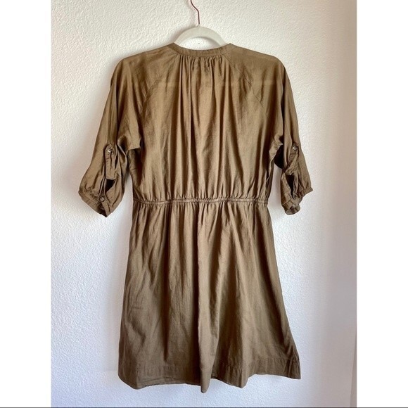 Denim & Supply Ralph Lauren Brown Cotton Dress with Ruffle and Tab Sleeves M - Picture 3 of 13